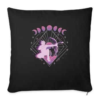 Balise fléchée Vaporwave Space - Housse de coussin décorative 45 x 45 cm - noir - Devant