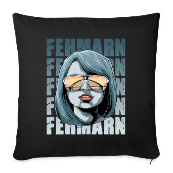 Fehmarn Fehmarnundbrücke Sonnenbrille - Sofakissenbezug 45 x 45 cm - Schwarz - Vorne