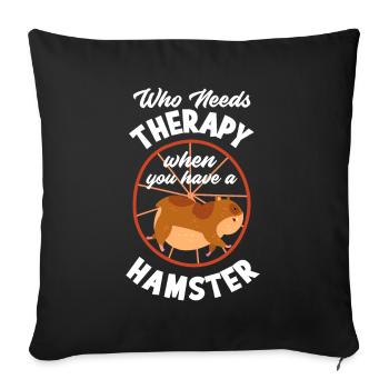 Drôle de cadeau de hamster - Housse de coussin décorative 45 x 45 cm - noir - Devant