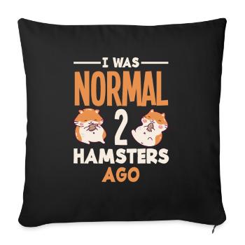 Drôle de cadeau de hamster - Housse de coussin décorative 45 x 45 cm - noir - Devant