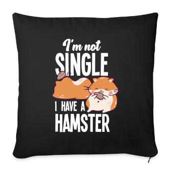 Drôle de cadeau de hamster - Housse de coussin décorative 45 x 45 cm - noir - Devant