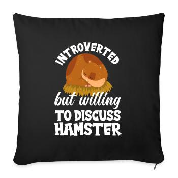 Drôle de cadeau de hamster - Housse de coussin décorative 45 x 45 cm - noir - Devant