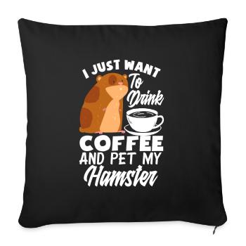 Drôle de cadeau de hamster - Housse de coussin décorative 45 x 45 cm - noir - Devant
