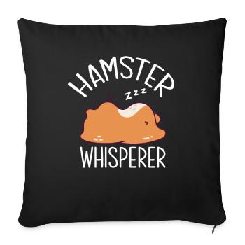 Funny Hamster Gift - Sofa pillowcase 17,3'' x 17,3'' (45 x 45 cm) - black - Front