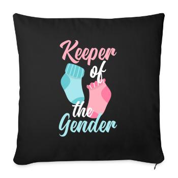 Gardien du Gender Gender Reveal Party - Housse de coussin décorative 45 x 45 cm - noir - Devant