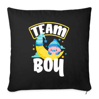 Team Boy Young Gender Reveal Party - Sofa pillowcase 17,3'' x 17,3'' (45 x 45 cm) - black - Front