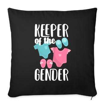 Gardien du Gender Gender Reveal Party - Housse de coussin décorative 45 x 45 cm - noir - Devant
