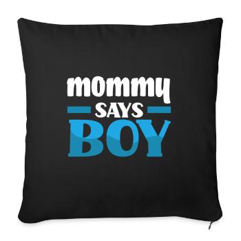 Team Boy Team Young Mama Gender Reveal Party - Sofa pillowcase 17,3'' x 17,3'' (45 x 45 cm) - black - Front