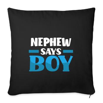 Team Boy Team Young Nephew Gender Reveal Party - Sofa pillowcase 17,3'' x 17,3'' (45 x 45 cm) - black - Front