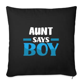 Team Boy Team Young Aunt Gender Reveal Party - Sofa pillowcase 17,3'' x 17,3'' (45 x 45 cm) - black - Front