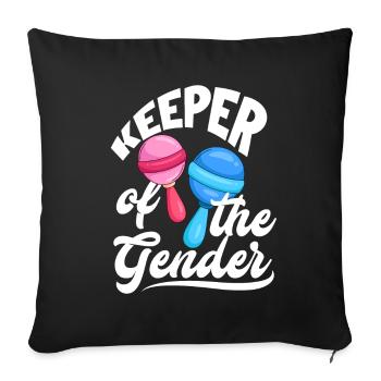 Gardien du Gender Gender Reveal Party - Housse de coussin décorative 45 x 45 cm - noir - Devant