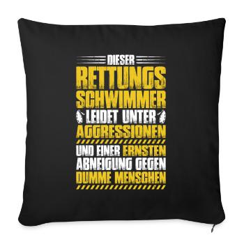 Rettungsschwimmer Wasserrettung Lifesaver - Sofakissenbezug 45 x 45 cm - Schwarz - Vorne