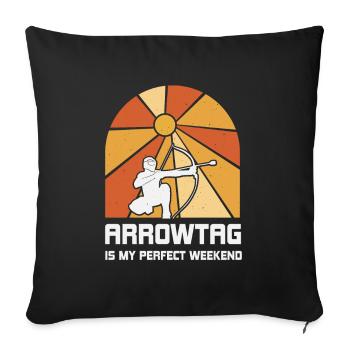 Arrowtag est mon week-end parfait - Housse de coussin décorative 45 x 45 cm - noir - Devant