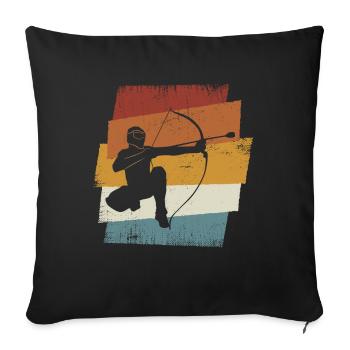 Arrowtag rétro - Housse de coussin décorative 45 x 45 cm - noir - Devant