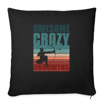 Arrowtag rétro - Housse de coussin décorative 45 x 45 cm - noir - Devant