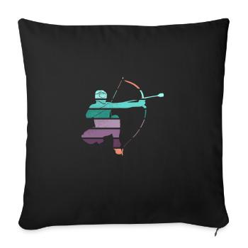 Arrowtag rétro - Housse de coussin décorative 45 x 45 cm - noir - Devant
