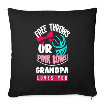 Le genre rose ou bleu révèle baby party grand-père - Housse de coussin décorative 45 x 45 cm - noir - Devant