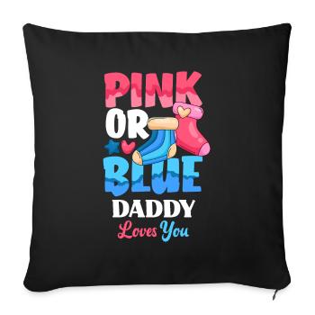 Le genre rose ou bleu révèle Baby Party Papa - Housse de coussin décorative 45 x 45 cm - noir - Devant