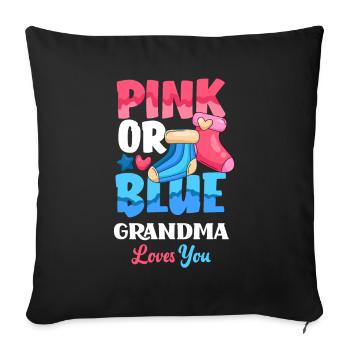 Pink Or Blue Gender Reveal Baby Party Grandma - Sofa pillowcase 17,3'' x 17,3'' (45 x 45 cm) - black - Front