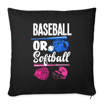 Le genre rose ou bleu révèle la fête de bébé - Housse de coussin décorative 45 x 45 cm - noir - Devant