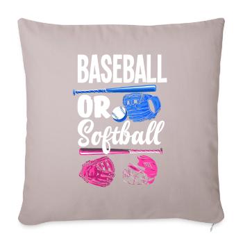 Le genre rose ou bleu révèle la fête de bébé - Housse de coussin décorative 45 x 45 cm - taupe clair - Devant