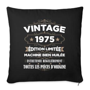 Vintage 1975 Edition Limitée - Housse de coussin décorative 45 x 45 cm - noir - Devant