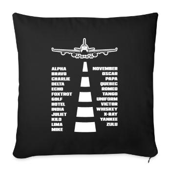 Flugzeug Luftfahrt Pilot Lustiges Piloten Geschenk - Sofakissenbezug 45 x 45 cm - Schwarz - Vorne