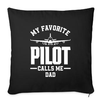 Flugzeug Luftfahrt Pilot Lustiges Piloten Geschenk - Sofakissenbezug 45 x 45 cm - Schwarz - Vorne