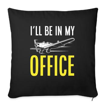 Flugzeug Luftfahrt Pilot Lustiges Piloten Geschenk - Sofakissenbezug 45 x 45 cm - Schwarz - Vorne