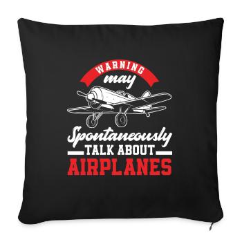 Flugzeug Luftfahrt Pilot Lustiges Piloten Geschenk - Sofakissenbezug 45 x 45 cm - Schwarz - Vorne