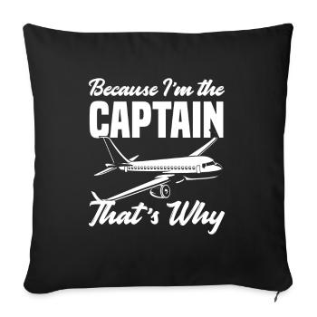 Flugzeug Luftfahrt Pilot Lustiges Piloten Geschenk - Sofakissenbezug 45 x 45 cm - Schwarz - Vorne