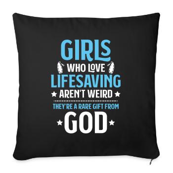 Sauveteur sauvetage aquatique sauveteur - Housse de coussin décorative 45 x 45 cm - noir - Devant