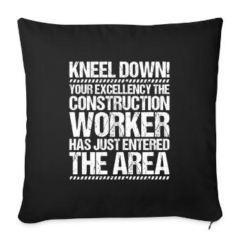 Construction worker Construction construction trade Construction profession Mason - Sofa pillowcase 17,3'' x 17,3'' (45 x 45 cm) - black - Front