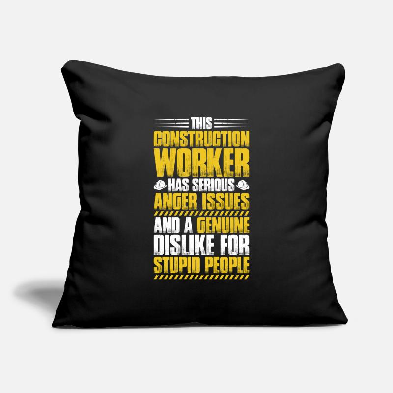 Ouvrier de la construction Métier de la construction Profession de la construction Maçon Housse de coussin décorative 45 x 45 cm