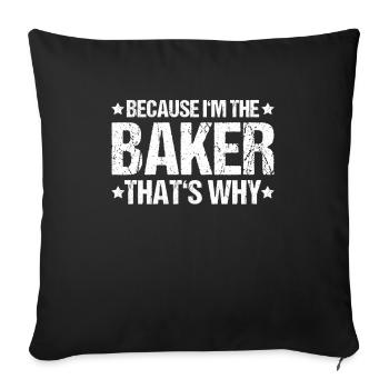 Baker Baking Baker Bakery Baking - Sofa pillowcase 17,3'' x 17,3'' (45 x 45 cm) - black - Front