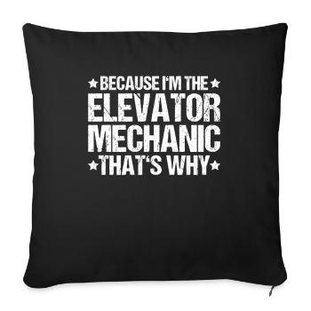 Elevator Fitter Elevator Mechanic Elevator Mechanic - Sofa pillowcase 17,3'' x 17,3'' (45 x 45 cm) - black - Front