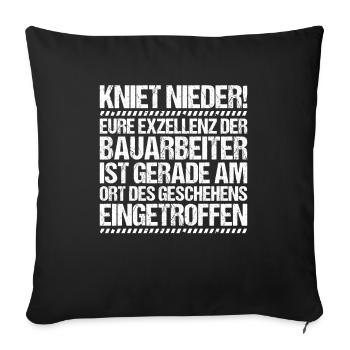 Bauarbeiter Baustelle Bauhandwerk Bauberuf Maurer - Sofakissenbezug 45 x 45 cm - Schwarz - Vorne