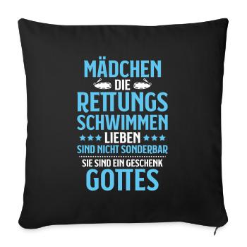 Rettungsschwimmer Wasserrettung Lifesaver - Sofakissenbezug 45 x 45 cm - Schwarz - Vorne