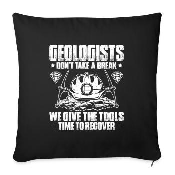 Géologue Géologue Géologue Géologie Géologine - Housse de coussin décorative 45 x 45 cm - noir - Devant