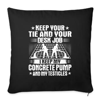 Concrete builder Reinforced concrete builder Concrete Worker - Sofa pillowcase 17,3'' x 17,3'' (45 x 45 cm) - black - Front