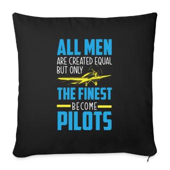 Flugzeug Luftfahrt Pilot Lustiges Piloten Geschenk - Sofakissenbezug 45 x 45 cm - Schwarz - Vorne