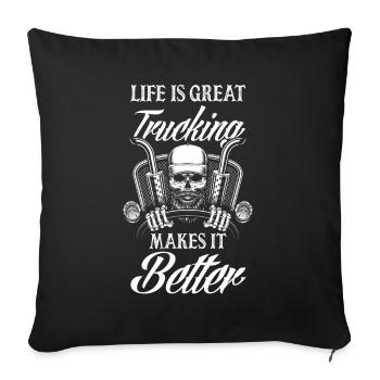 Truck Driver Trucker Truck Driver Driver - Sofa pillowcase 17,3'' x 17,3'' (45 x 45 cm) - black - Front