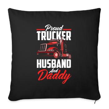 Truck Driver Trucker Truck Driver Driver - Sofa pillowcase 17,3'' x 17,3'' (45 x 45 cm) - black - Front