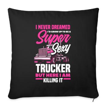 Truck Driver Trucker Truck Driver Driver - Sofa pillowcase 17,3'' x 17,3'' (45 x 45 cm) - black - Front