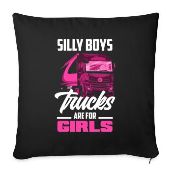 Truck Driver Trucker Truck Driver Driver - Sofa pillowcase 17,3'' x 17,3'' (45 x 45 cm) - black - Front