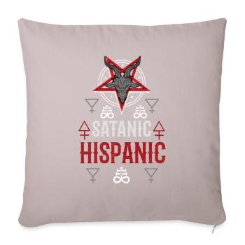 Satanic Hispanic Baphomet Occult - Sofa pillowcase 17,3'' x 17,3'' (45 x 45 cm) - light taupe - Front