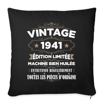 Vintage 1941 Edition Limitée - Housse de coussin décorative 45 x 45 cm - noir - Devant