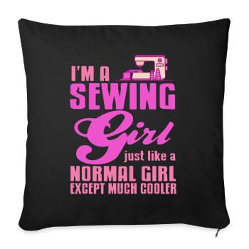 Im a sewing girl - Sofakissenbezug 45 x 45 cm - Schwarz - Vorne