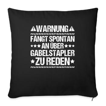 Conducteur de chariot élévateur Opérateur de chariot élévateur - Housse de coussin décorative 45 x 45 cm - noir - Devant