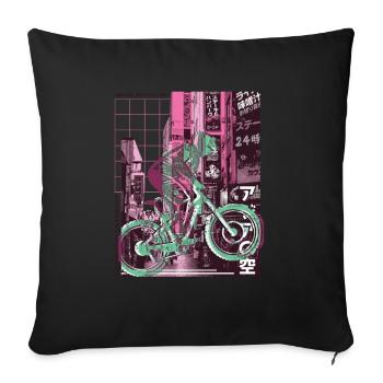 Asian City Downhill - Sofa pillowcase 17,3'' x 17,3'' (45 x 45 cm) - black - Front